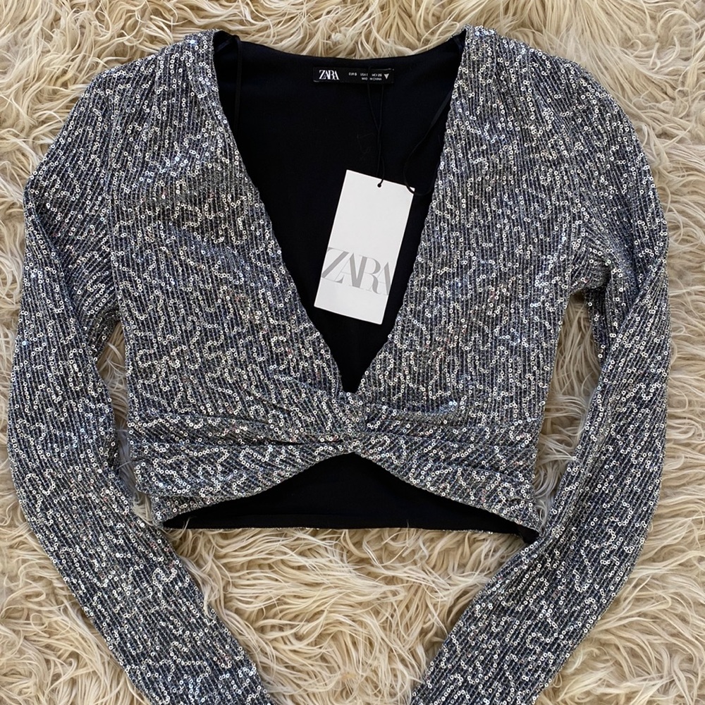 Zara sequin crop